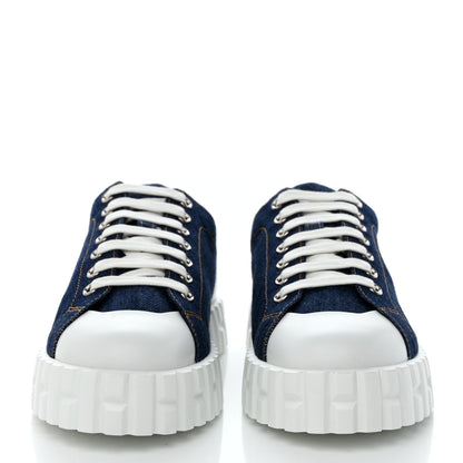 Hermes Denim Womens Cross Sneakers 37 Bleu 2 of 8