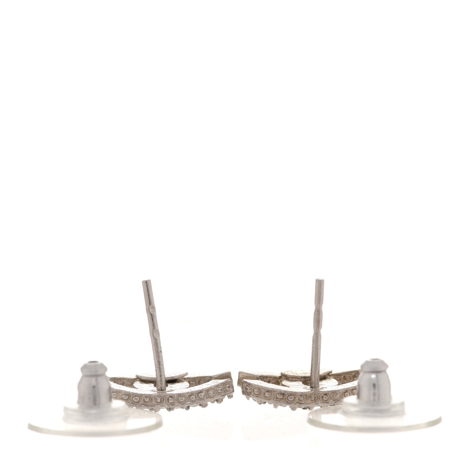 Chanel Crystal CC Earrings Silver 3 of 4