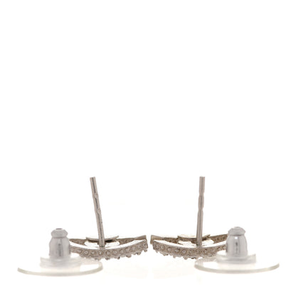 Chanel Crystal CC Earrings Silver 3 of 4