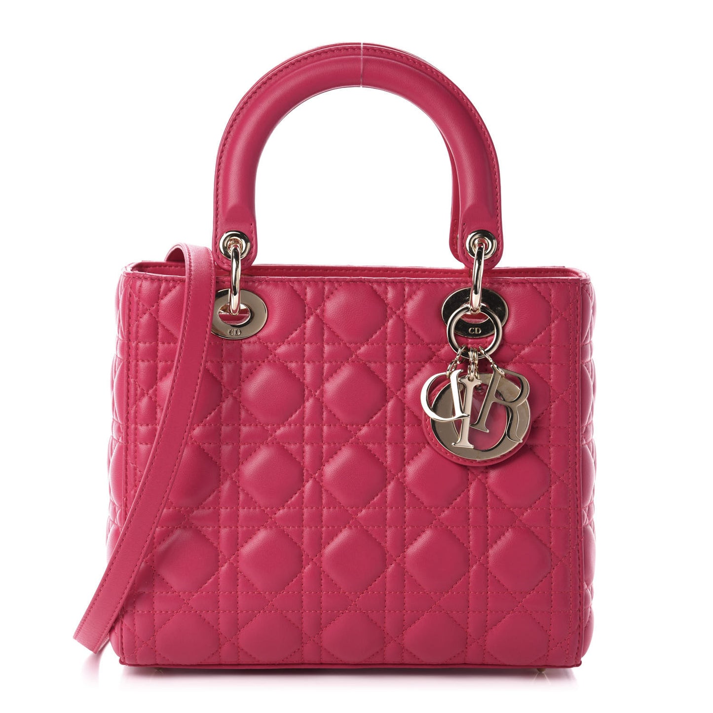 Lambskin Cannage Medium Lady Dior Pink