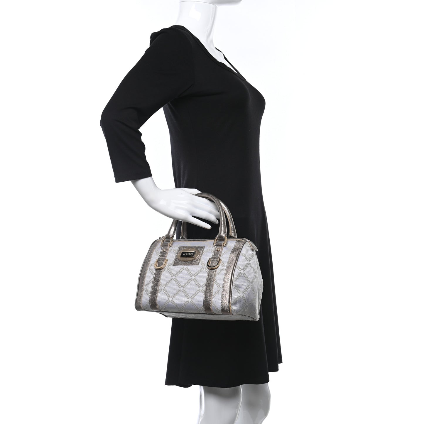 Calfskin Nylon Madonna Satchel Gold