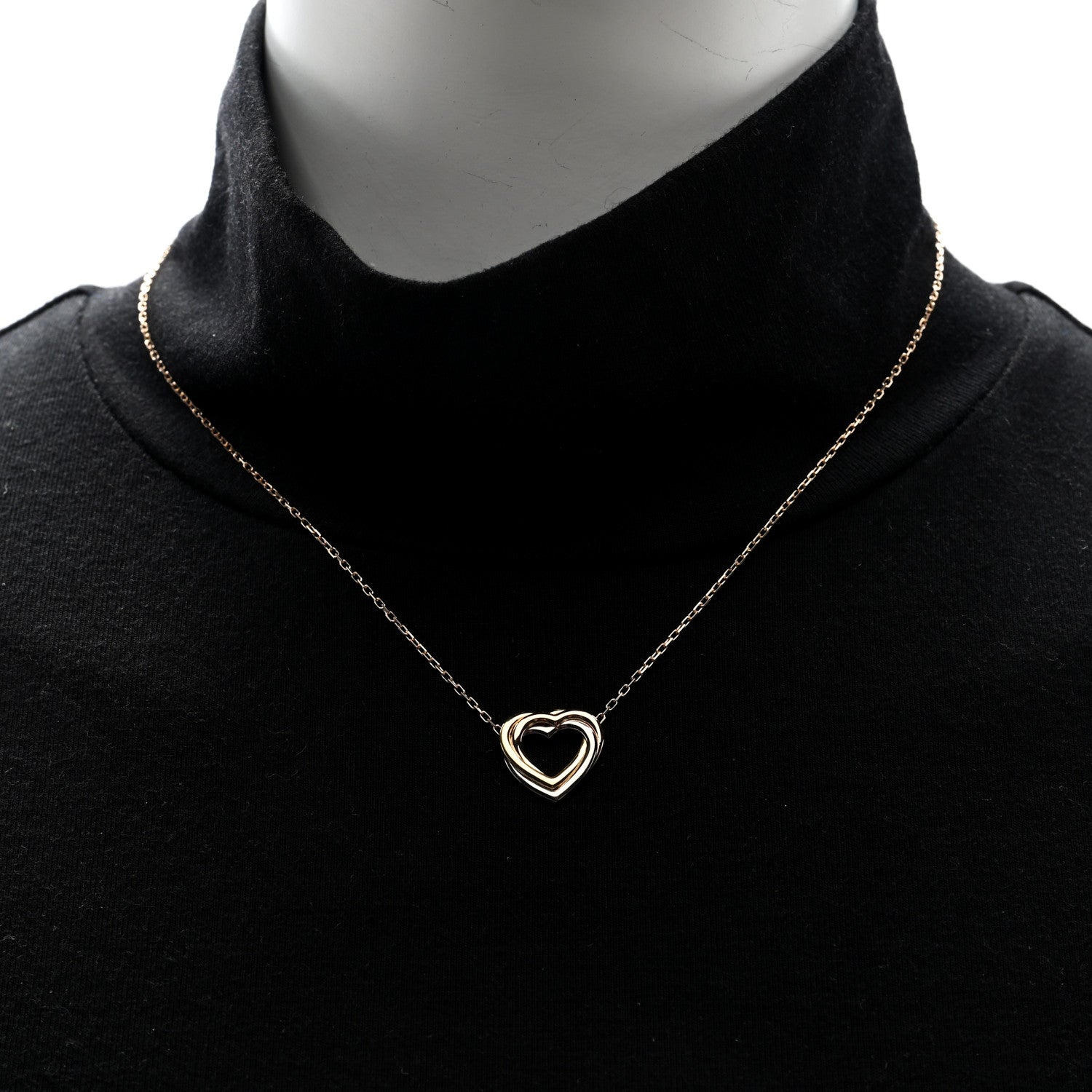Cartier 18K Pink Yellow White Gold Trinity Heart Necklace 3 of 7