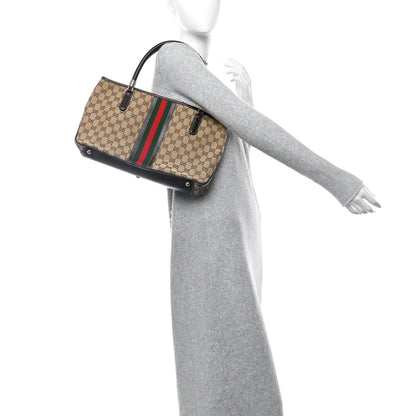 Gucci Monogram Web Tote Brown 2 of 10
