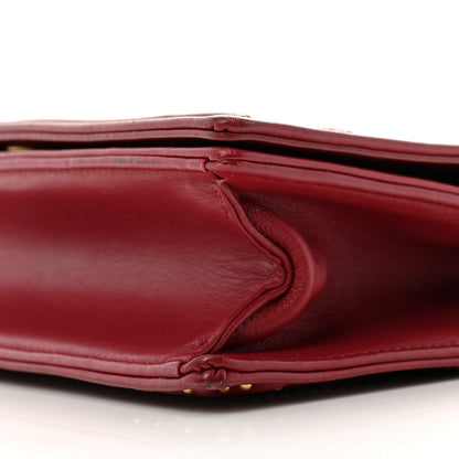Christian Dior Calfskin Studded Small Diorama Flap Bag Burgundy 10 of 14