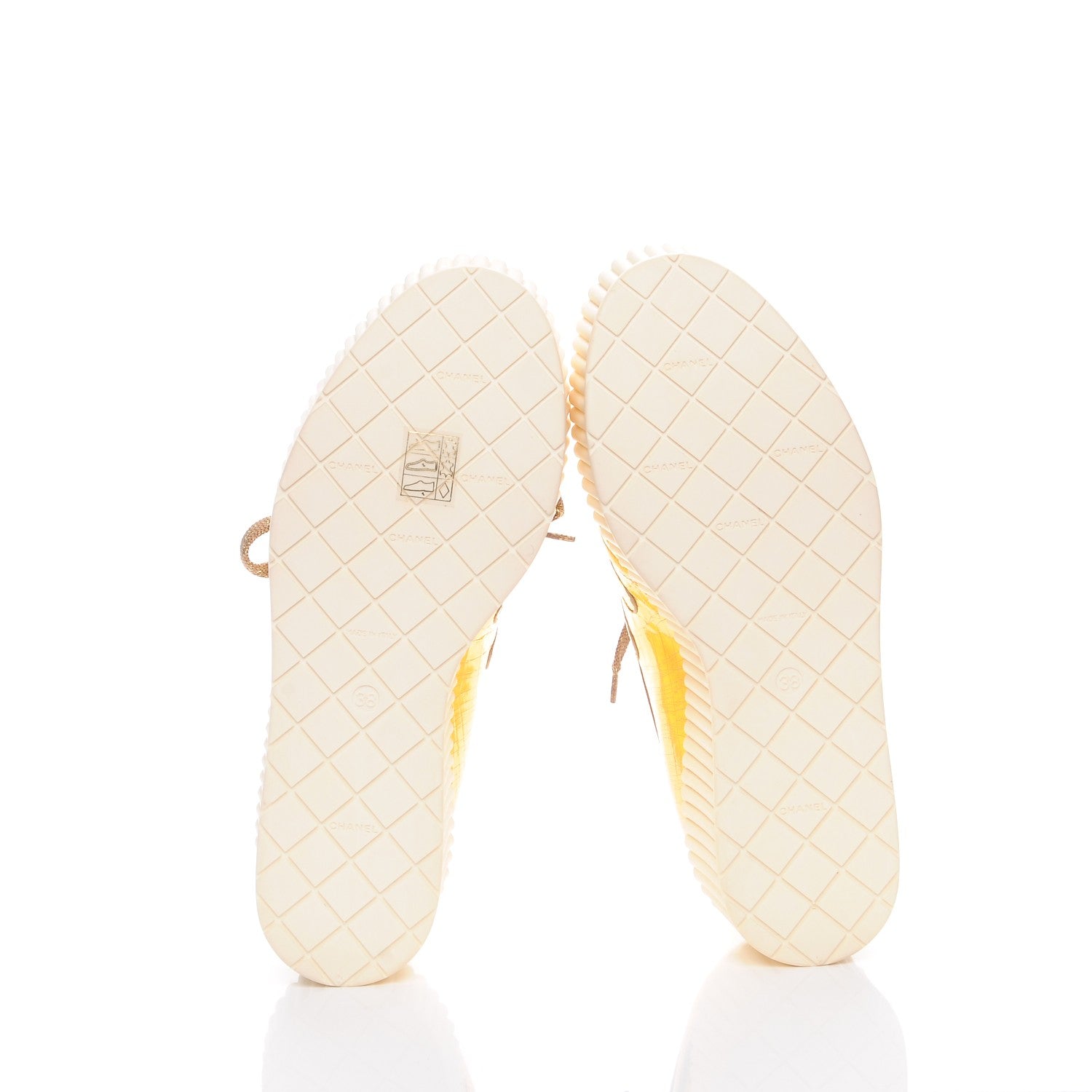 Chanel Lame Creeper Sneakers 38 Gold 5 of 9