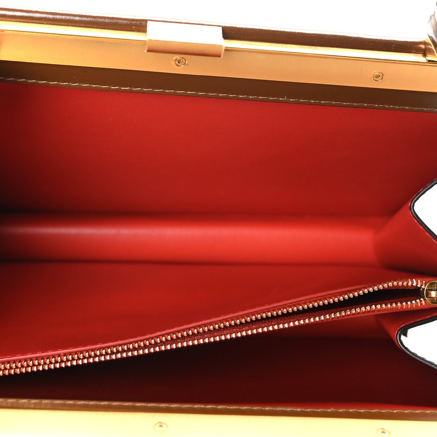Patina Box Calfskin Medium Clasp Bag Camel