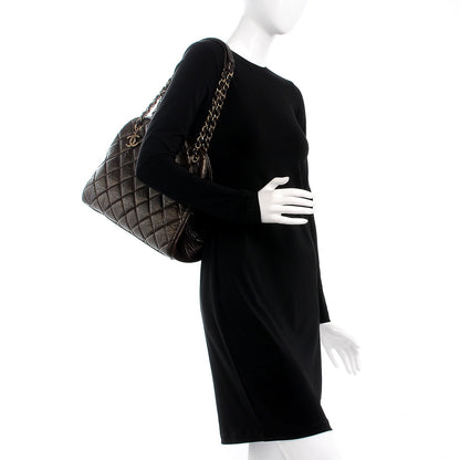 Chanel Aged Calfskin Large Just Mademoiselle Bowling Bag Brown 2 of 8