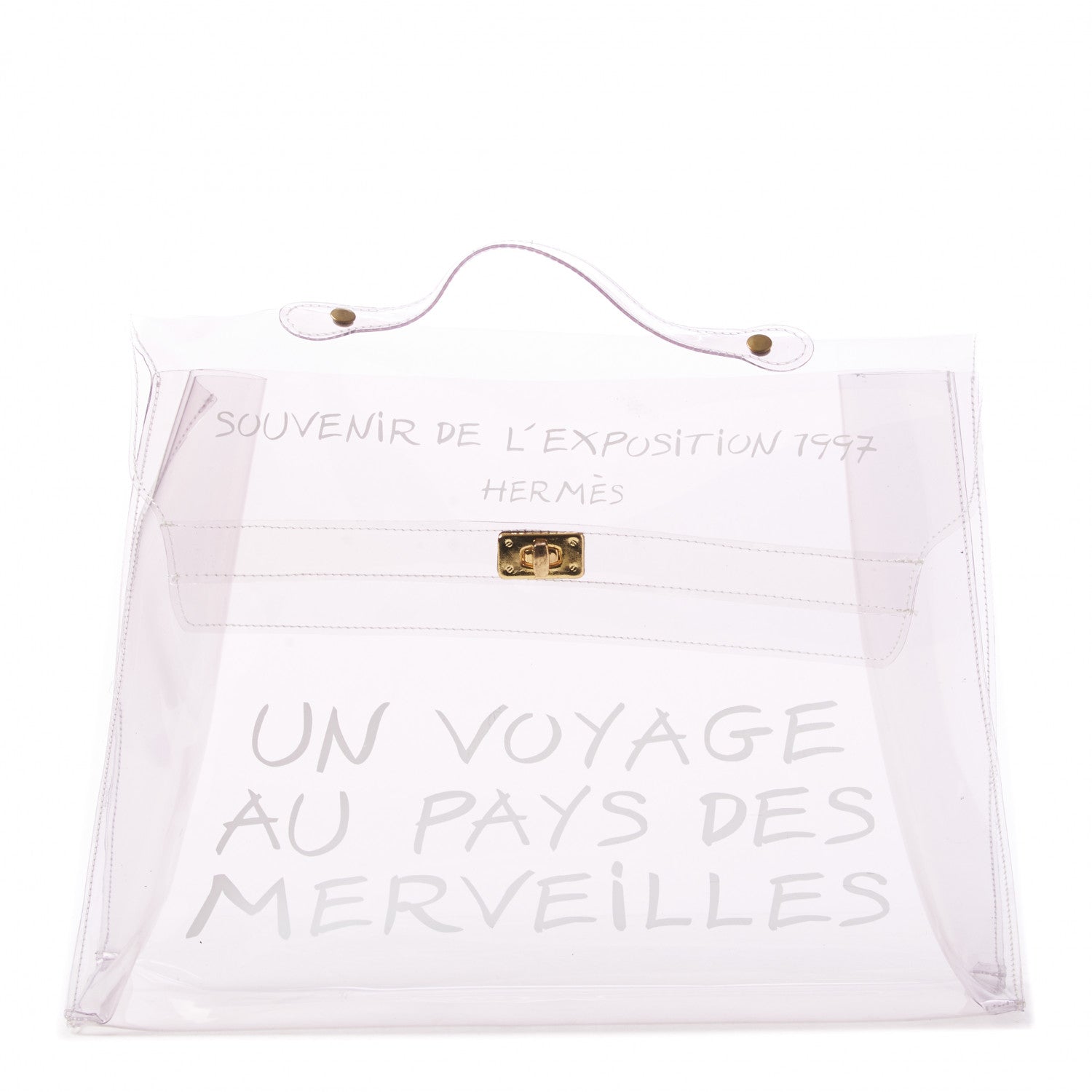 Hermes Vinyl Souvenir De L'Exposition Kelly Transparent 1 of 7