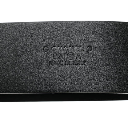 Chanel Calfskin Pearl Crystal CC Belt 85 34 Black 3 of 8