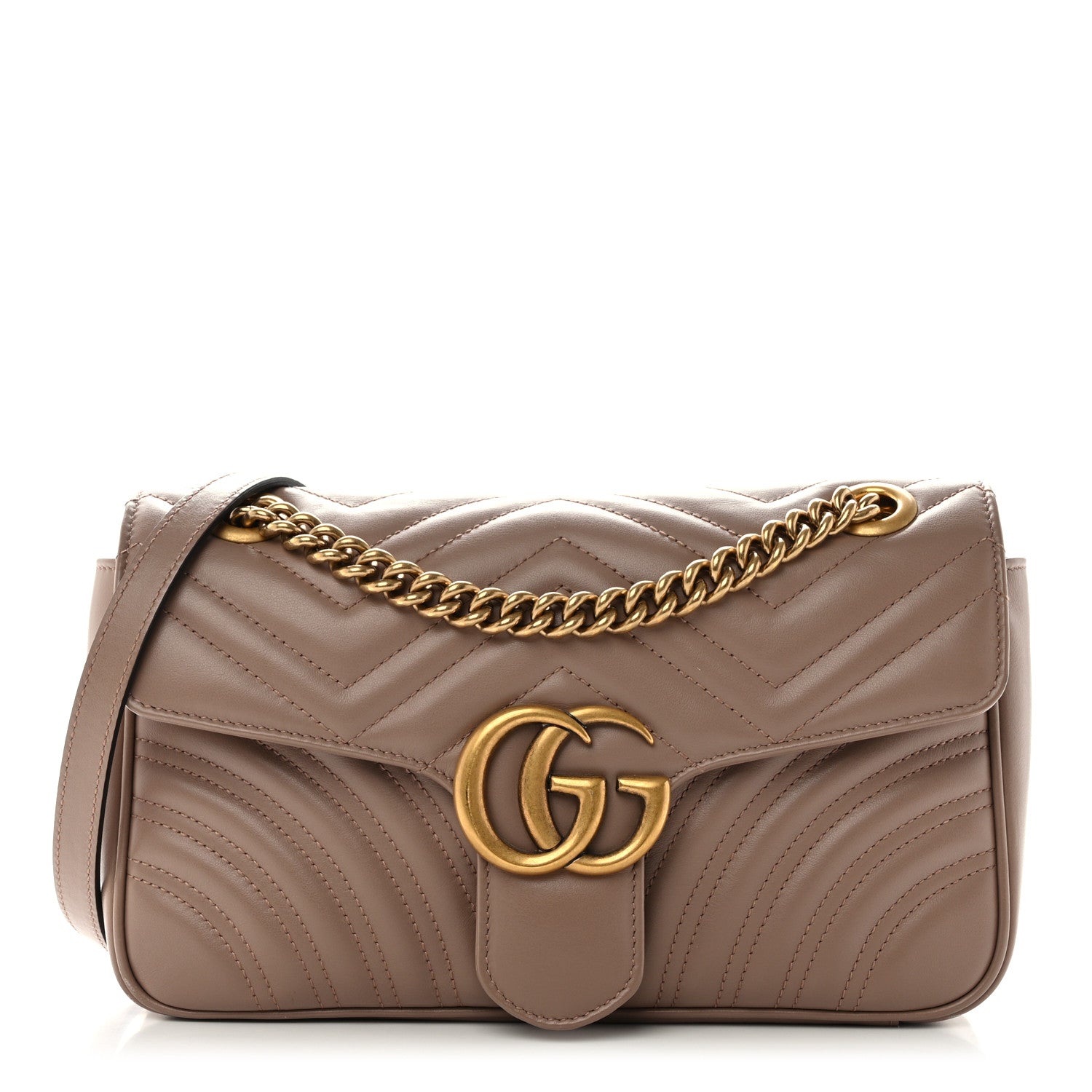 Gucci Calfskin Matelasse Small GG Marmont Shoulder Bag Porcelain Rose 1 of 11