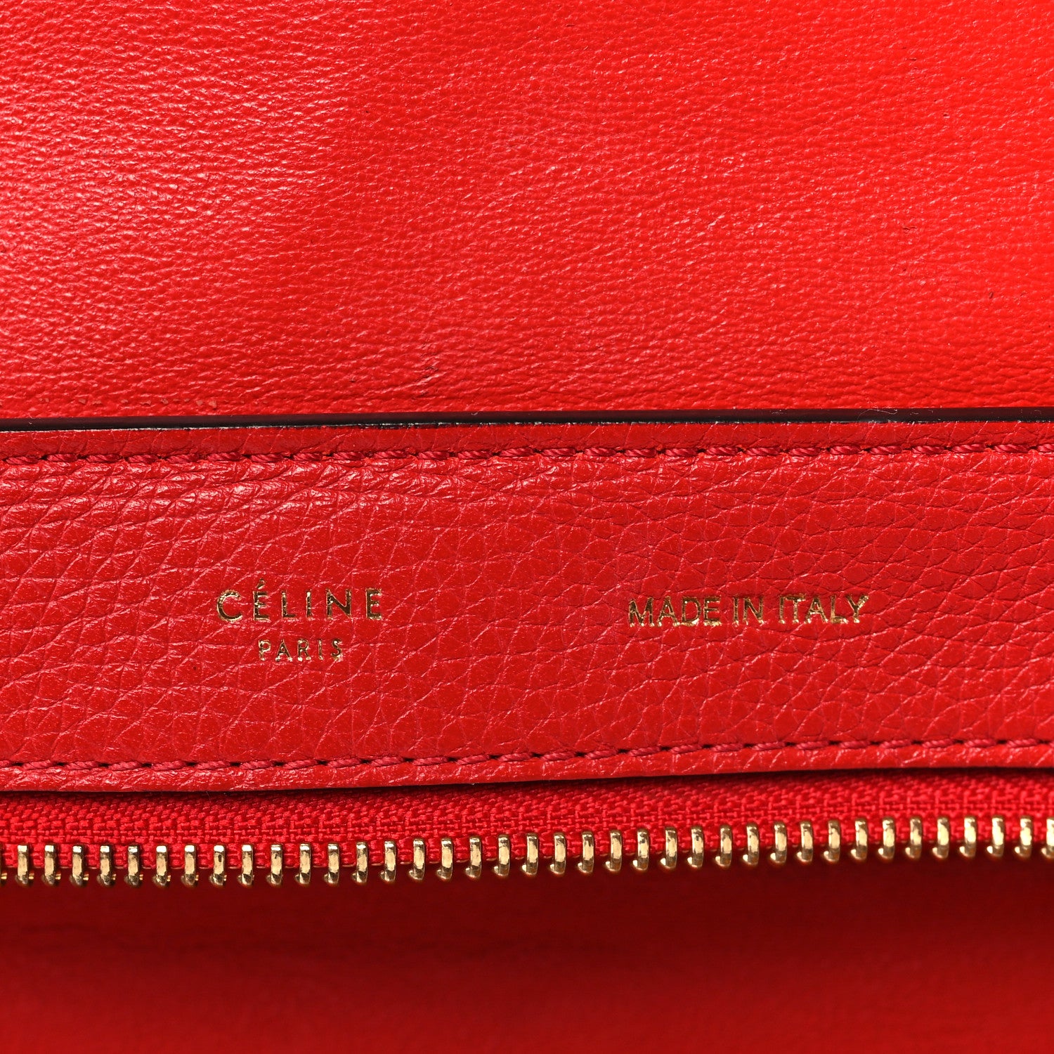 Celine Drummed Calfskin Suede Large Trapeze Coquelicot 6 of 10