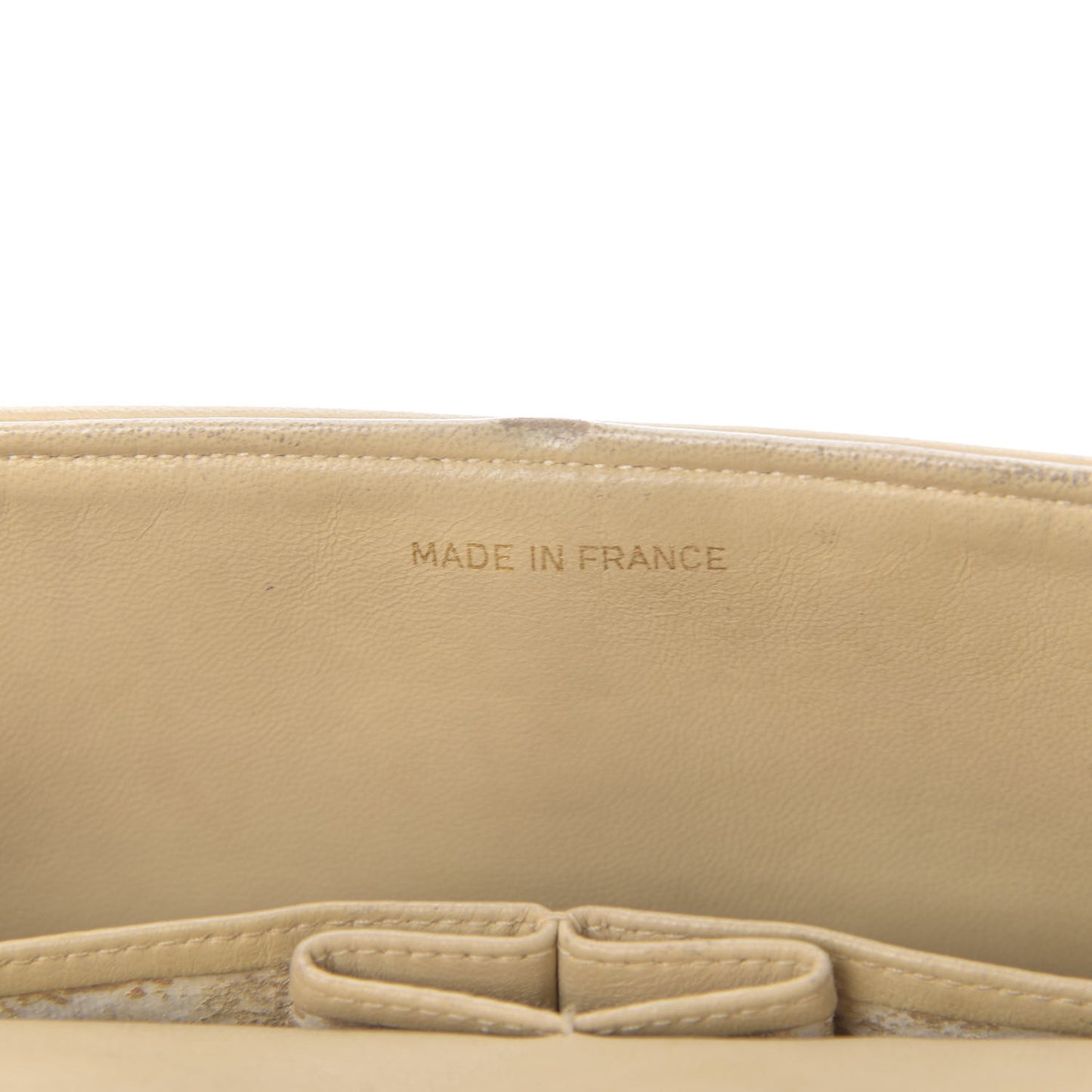 Lambskin Quilted Small Double Flap Beige