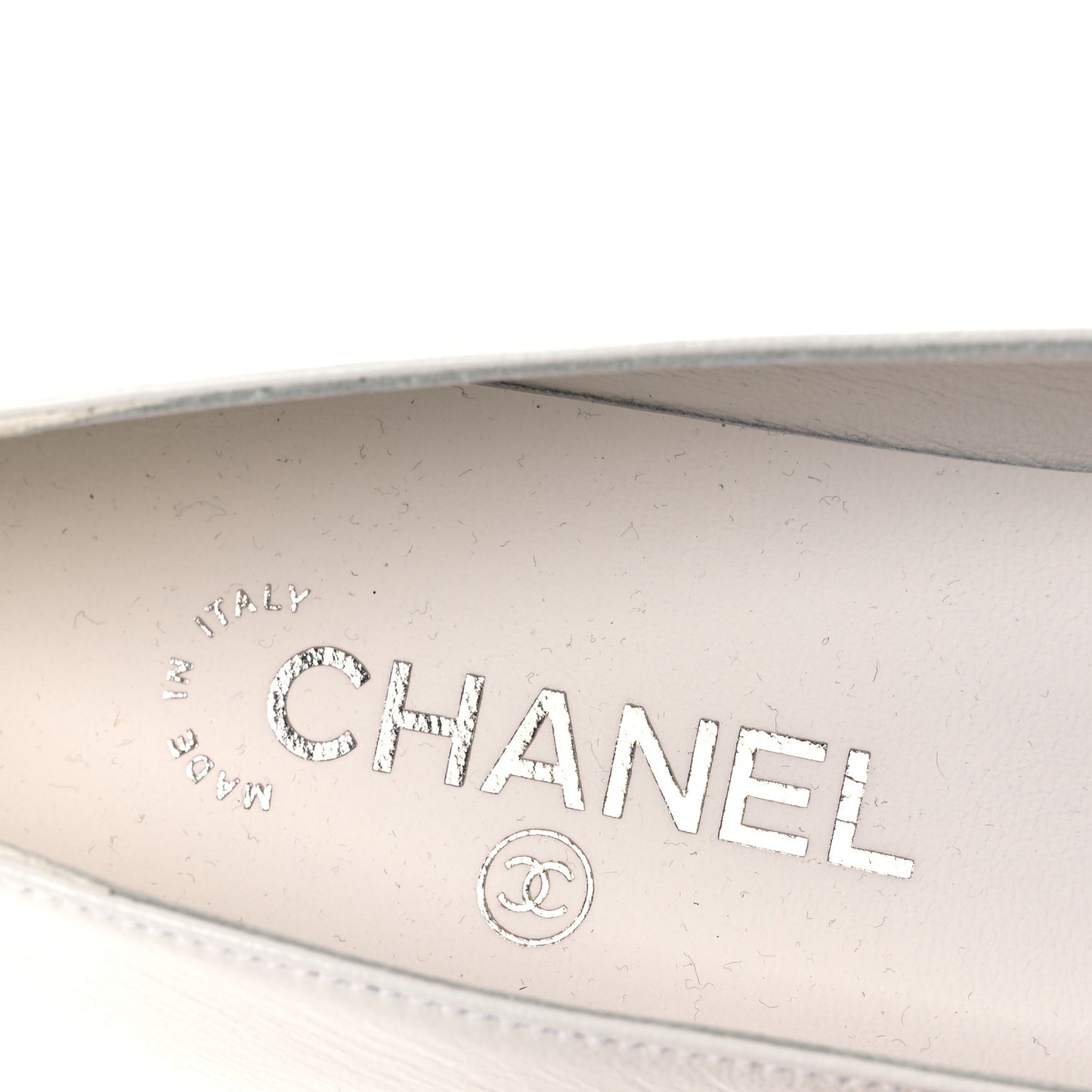 Shiny Lambskin Grosgrain Pearl Mary Janes Flats 39.5 White Black