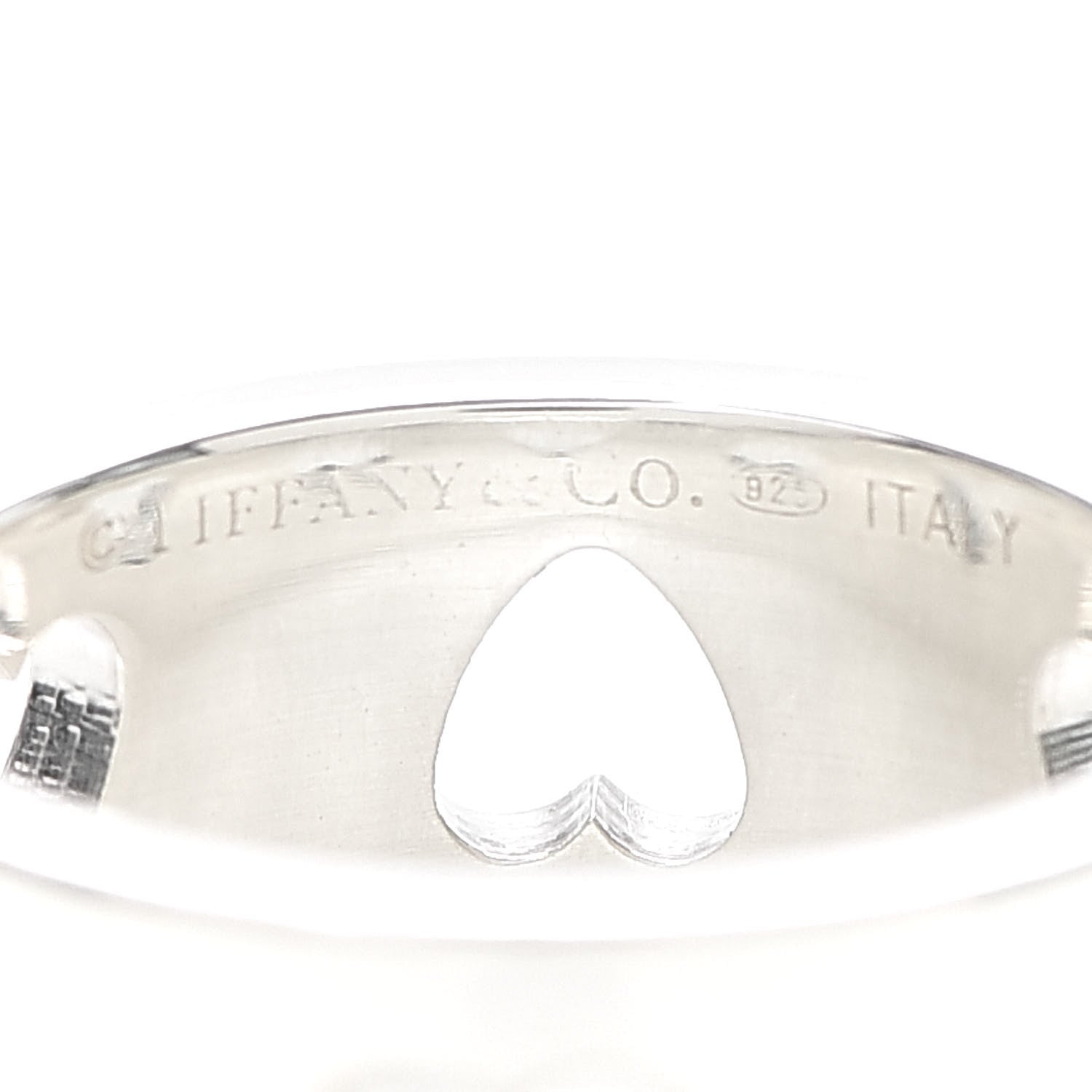 Tiffany Sterling Silver Heart Stencil Band Ring 49 5 4 of 4