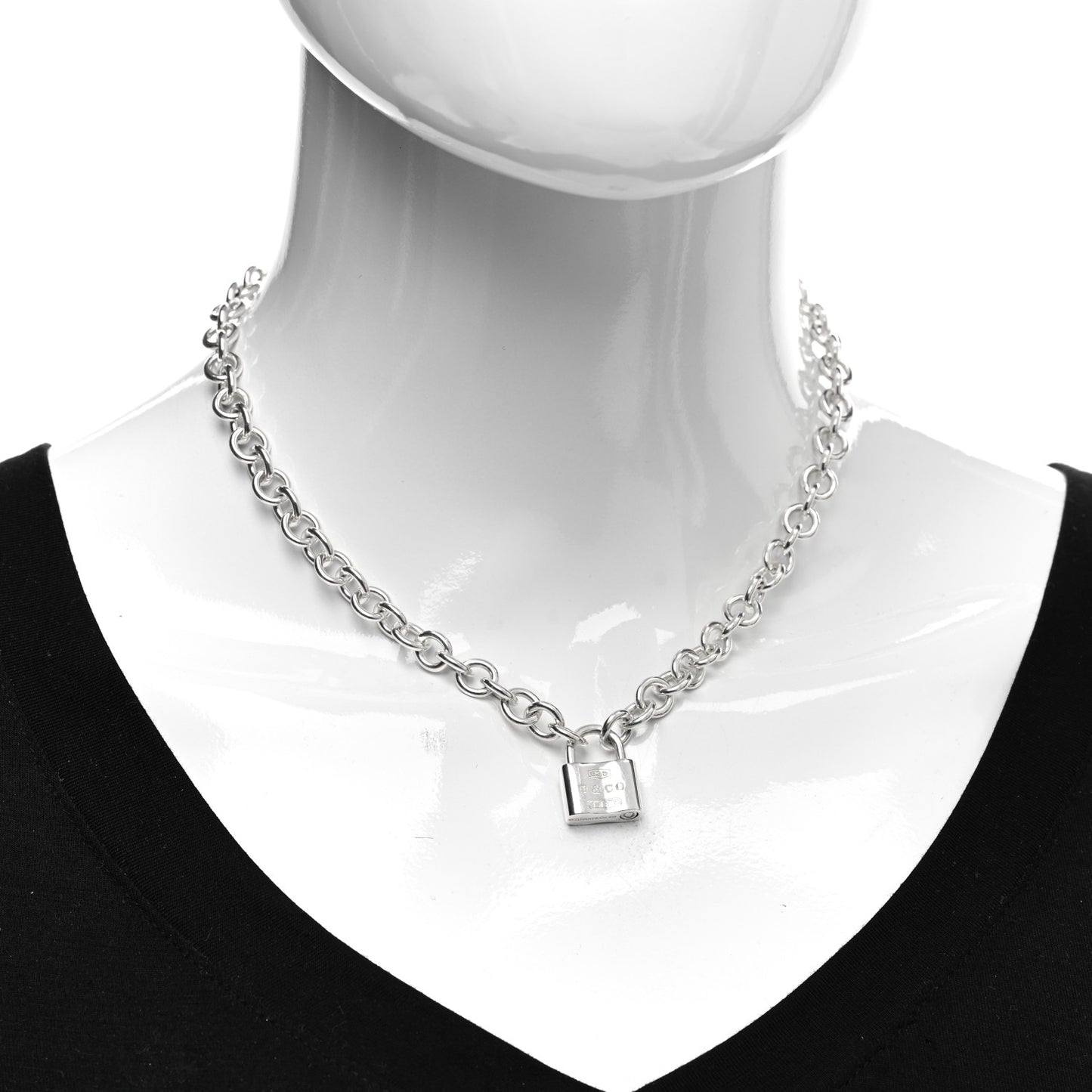 Sterling Silver 1837 Lock Charm Necklace