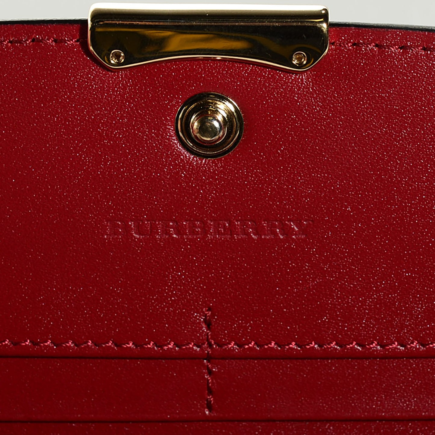 Signature Grain Calfskin Check Embossed Continental Wallet Military Red