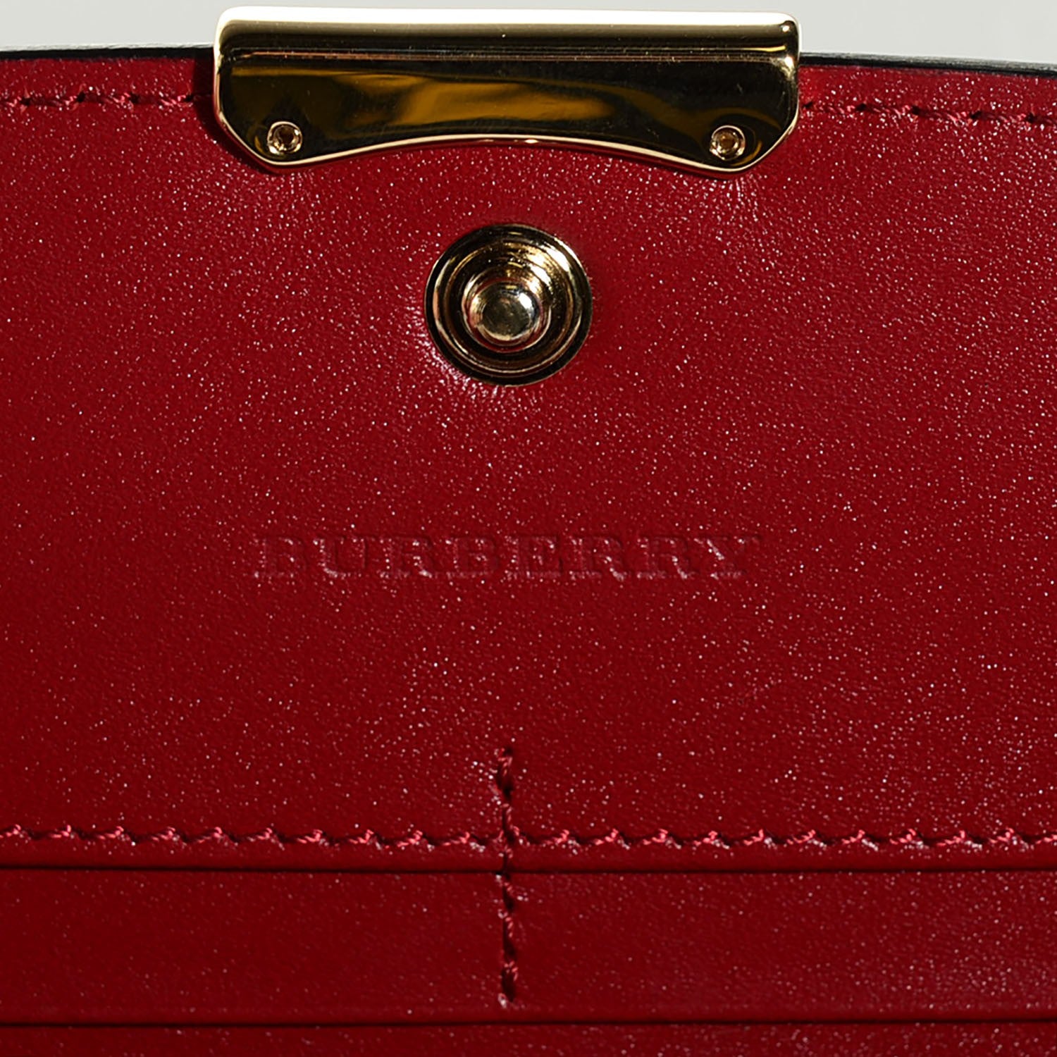 Burberry Signature Grain Calfskin Check Embossed Continental Wallet Military Red 12 of 14