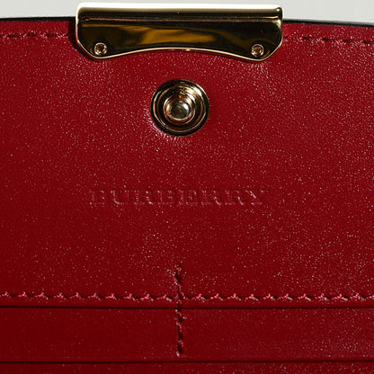 Burberry Signature Grain Calfskin Check Embossed Continental Wallet Military Red 12 of 14