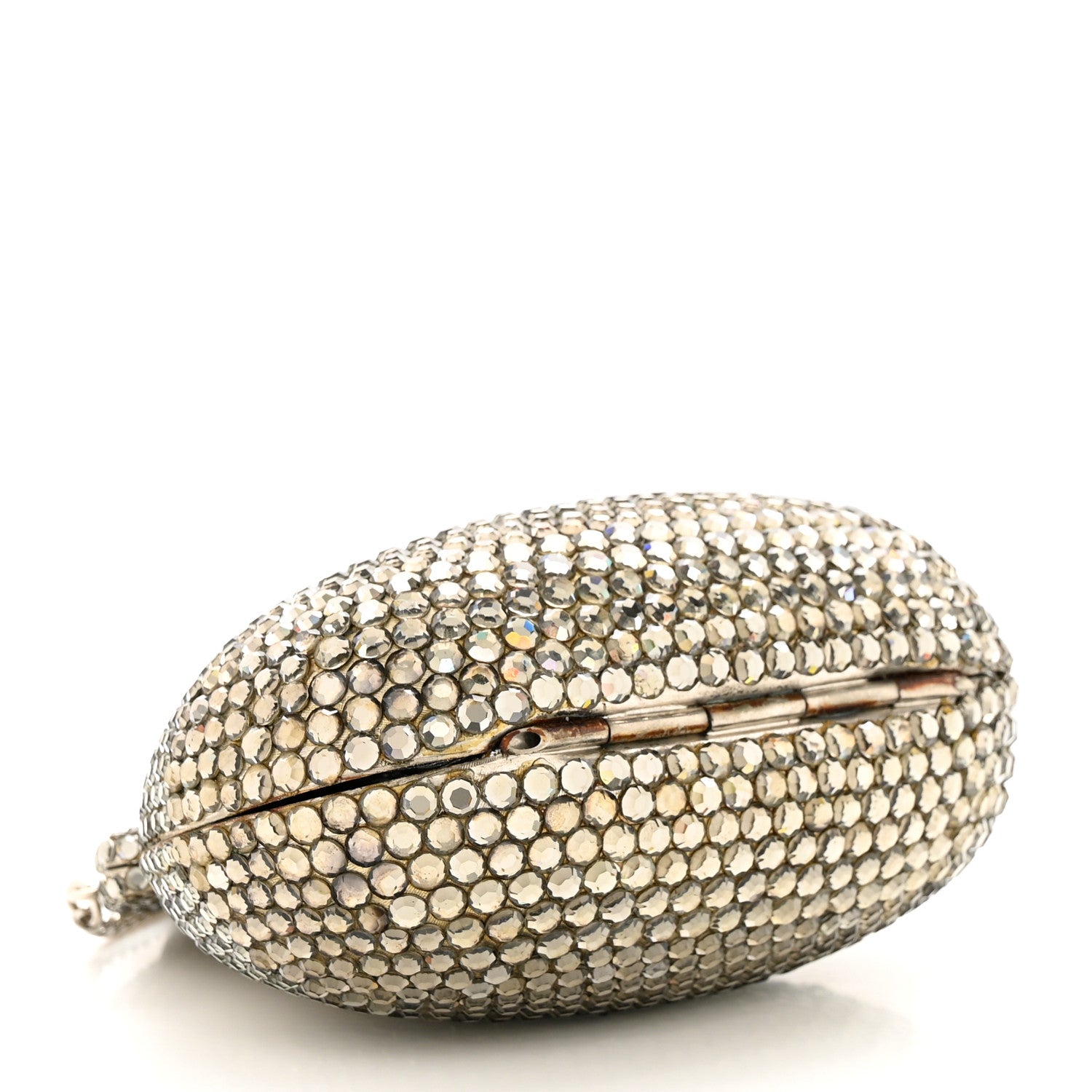 Judith Leiber Swarovski Crystal Chatelaine Minaudiere Silver 4 of 15
