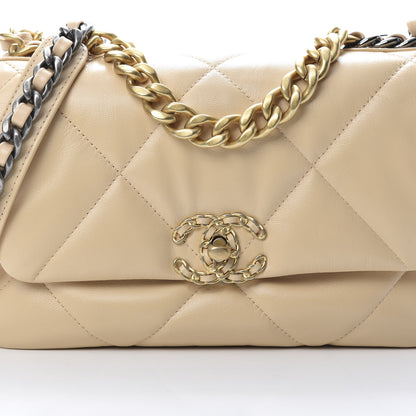 Chanel Goatskin Quilted Medium 19 Flap Beige 8 of 11