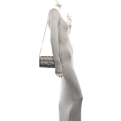 Christian Dior Iridescent Lambskin Cannage Mini My Dior Top Handle Clutch Grey 2 of 10