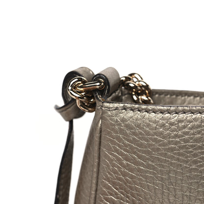 Gucci Metallic Pebbled Calfskin Medium Soho Flap Crossbody Golden Beige 11 of 11