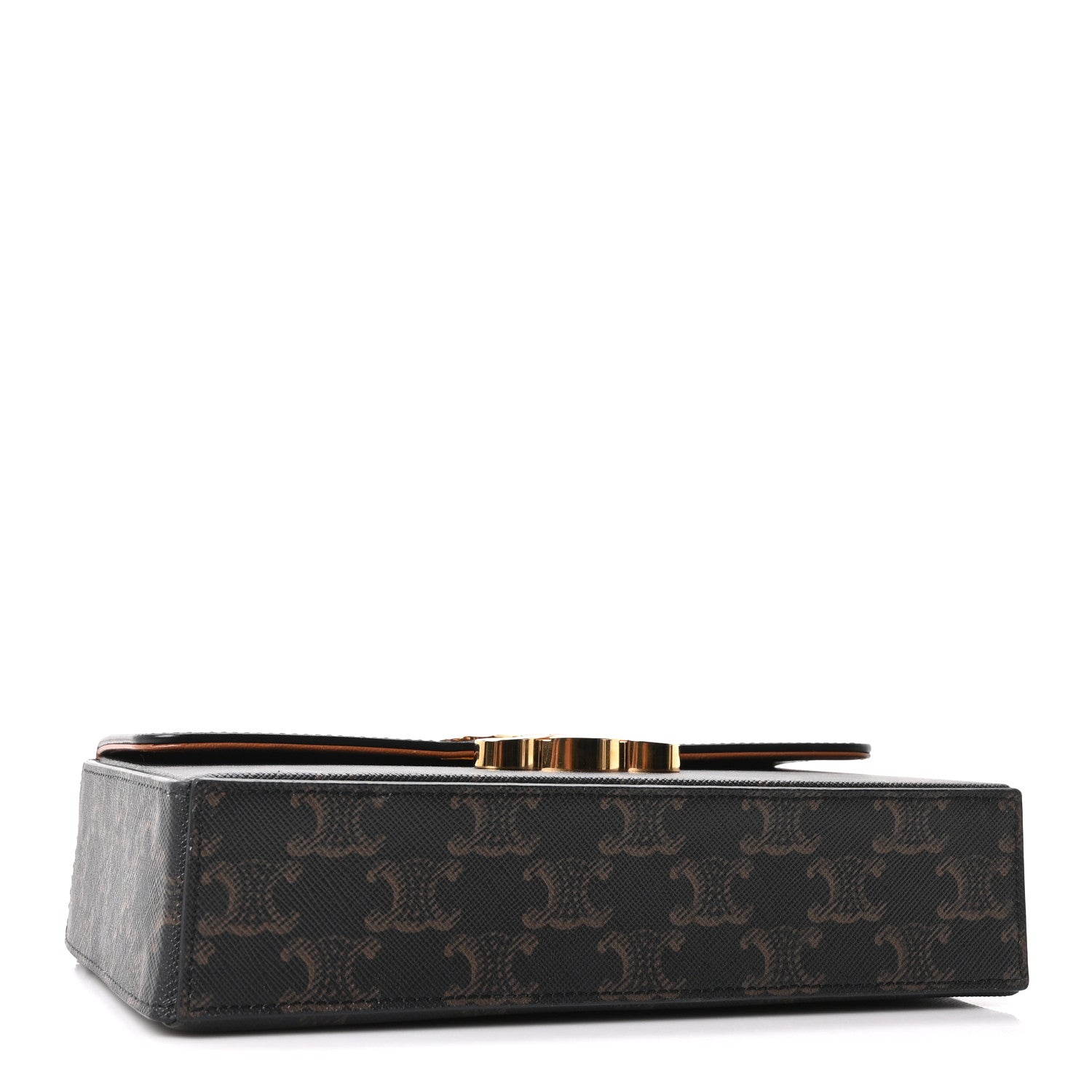 Celine Canvas Calfskin Triomphe Box Top Handle Bag Tan 4 of 10
