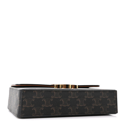 Celine Canvas Calfskin Triomphe Box Top Handle Bag Tan 4 of 10