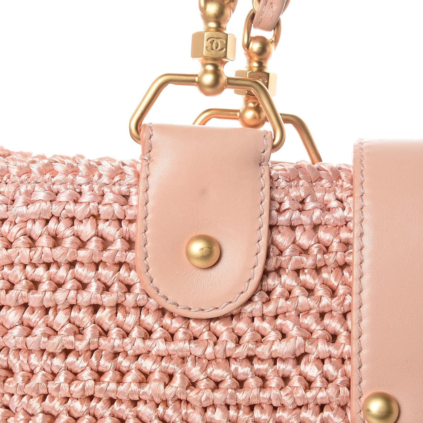 Straw Raffia Tote Pink