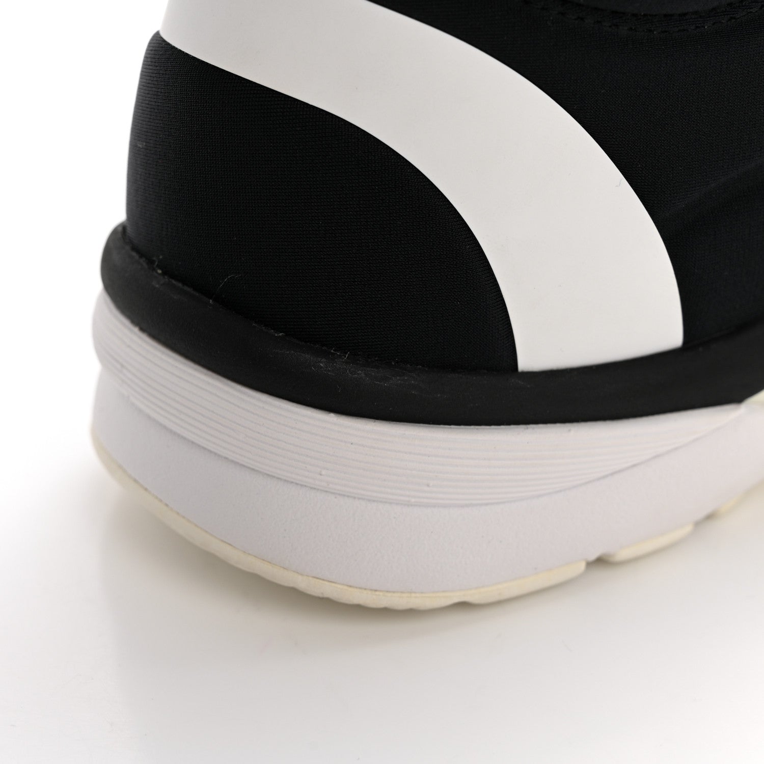 Chanel Lycra Fabric Womens CC Sneakers 37.5 Black White Pink 8 of 9