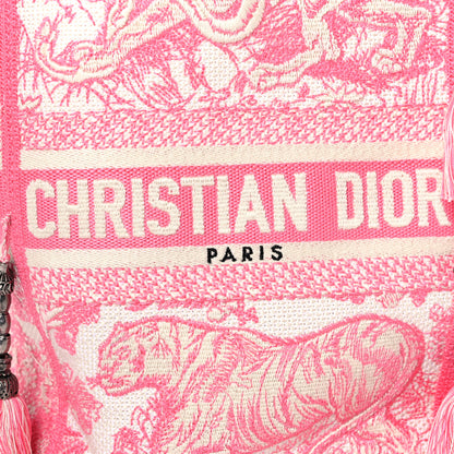 Christian Dior Canvas Reverse Embroidered Toile De Jouy D-Bubble Bucket Bag Peony Pink 12 of 12