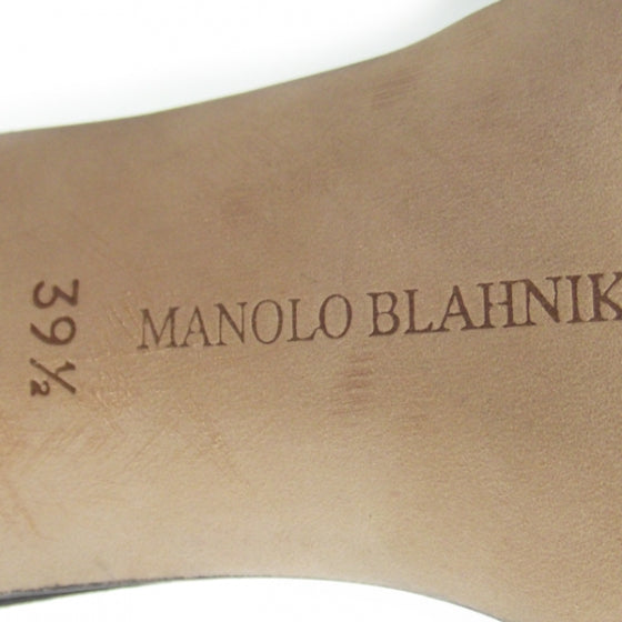 MANOLOBLAHNIKSatinCrystalAnklePumps39.5Black