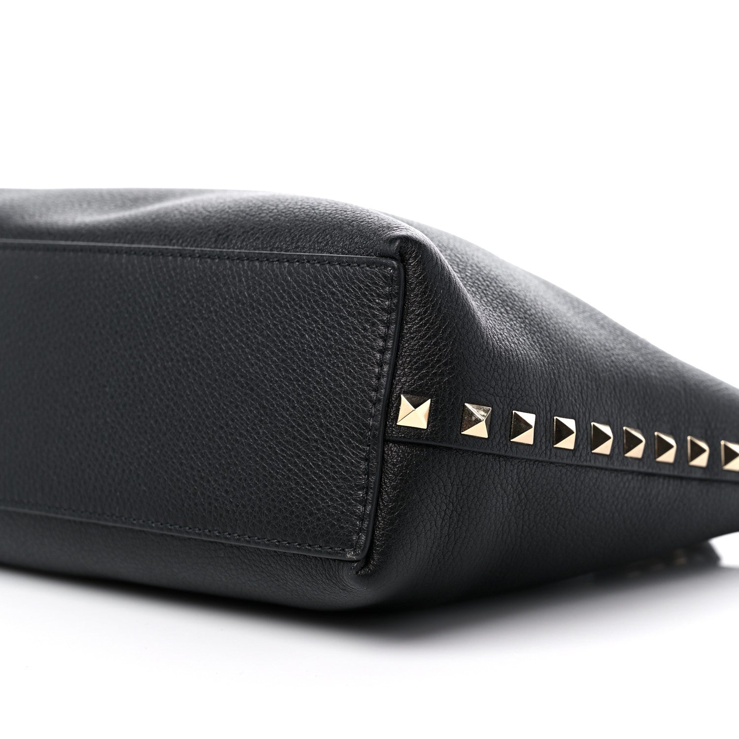 Valentino Garavani Grained Calfskin Small Rockstud Flip Lock Tote Black Rose Quartz 8 of 8