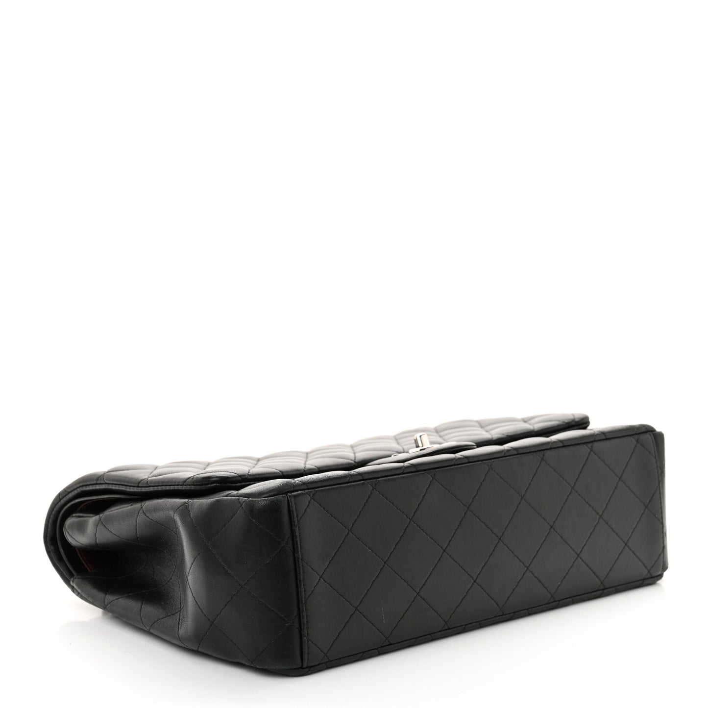 Lambskin Quilted Maxi Double Flap Black