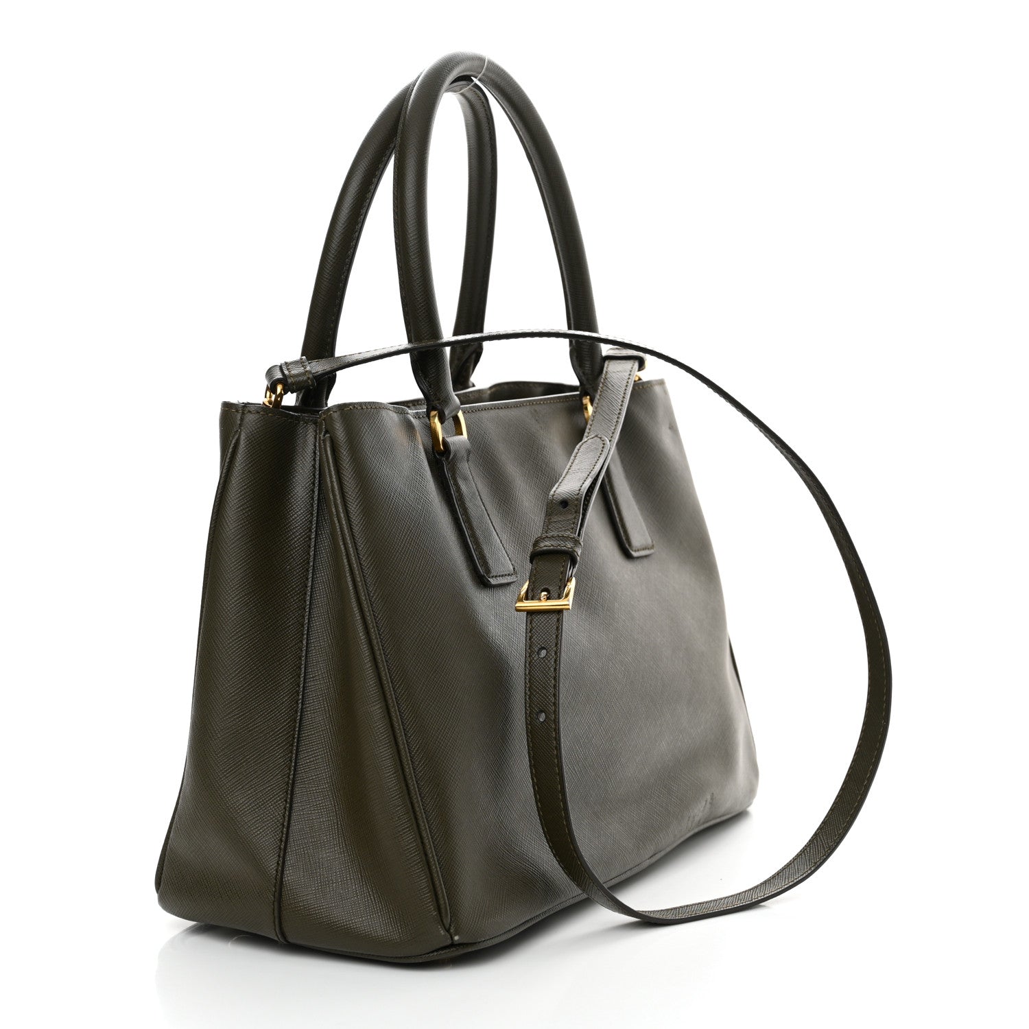 Prada Saffiano Lux Medium Tote Militare 3 of 14