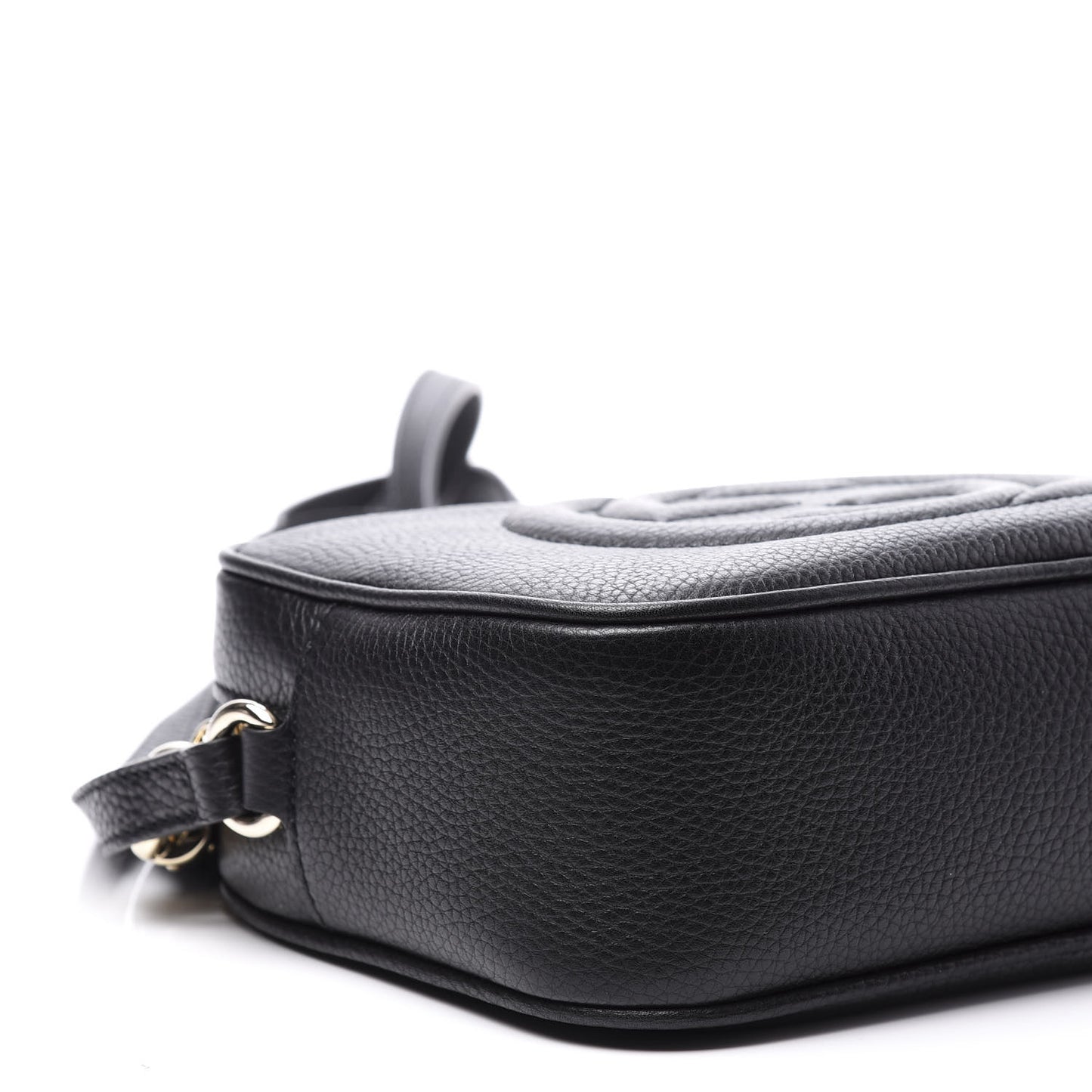 Pebbled Calfskin Small Soho Disco Bag Black