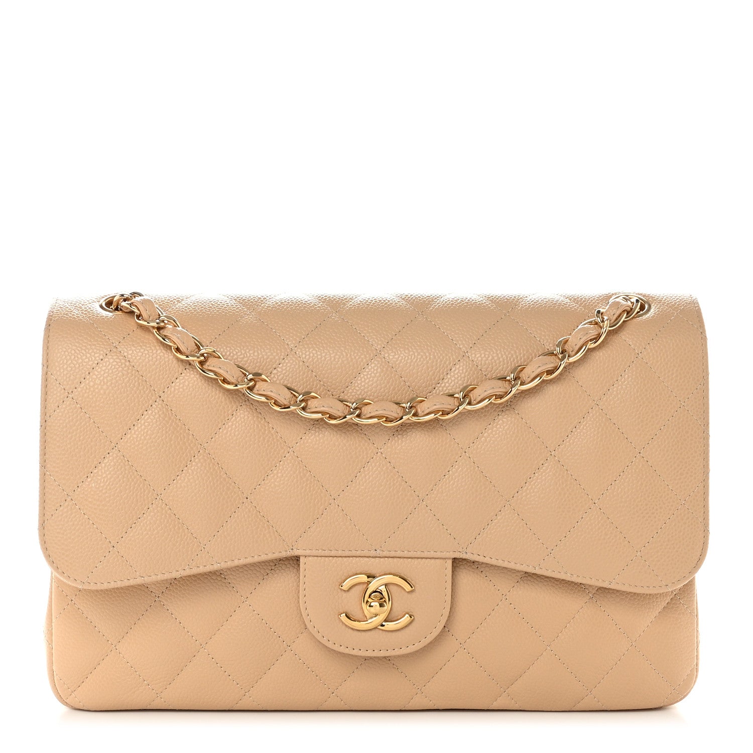 Chanel Caviar Quilted Jumbo Double Flap Beige Clair 1 of 12