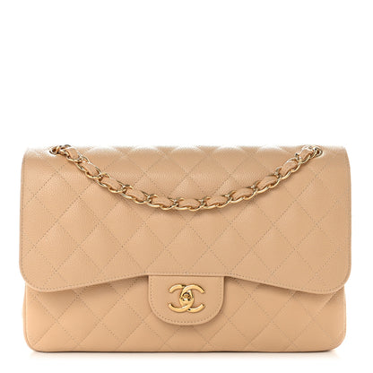 Chanel Caviar Quilted Jumbo Double Flap Beige Clair 1 of 12
