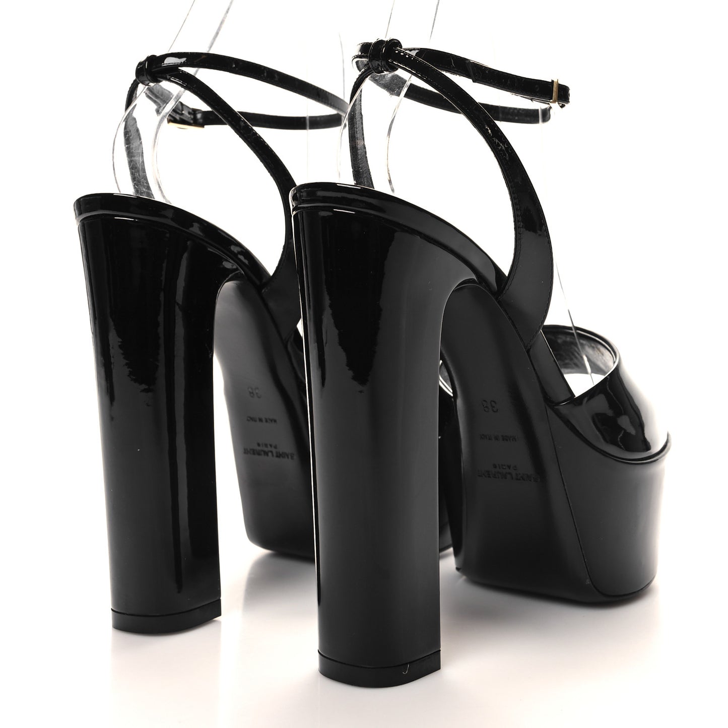 Patent Jodie 95 Platform Sandals 38 Black