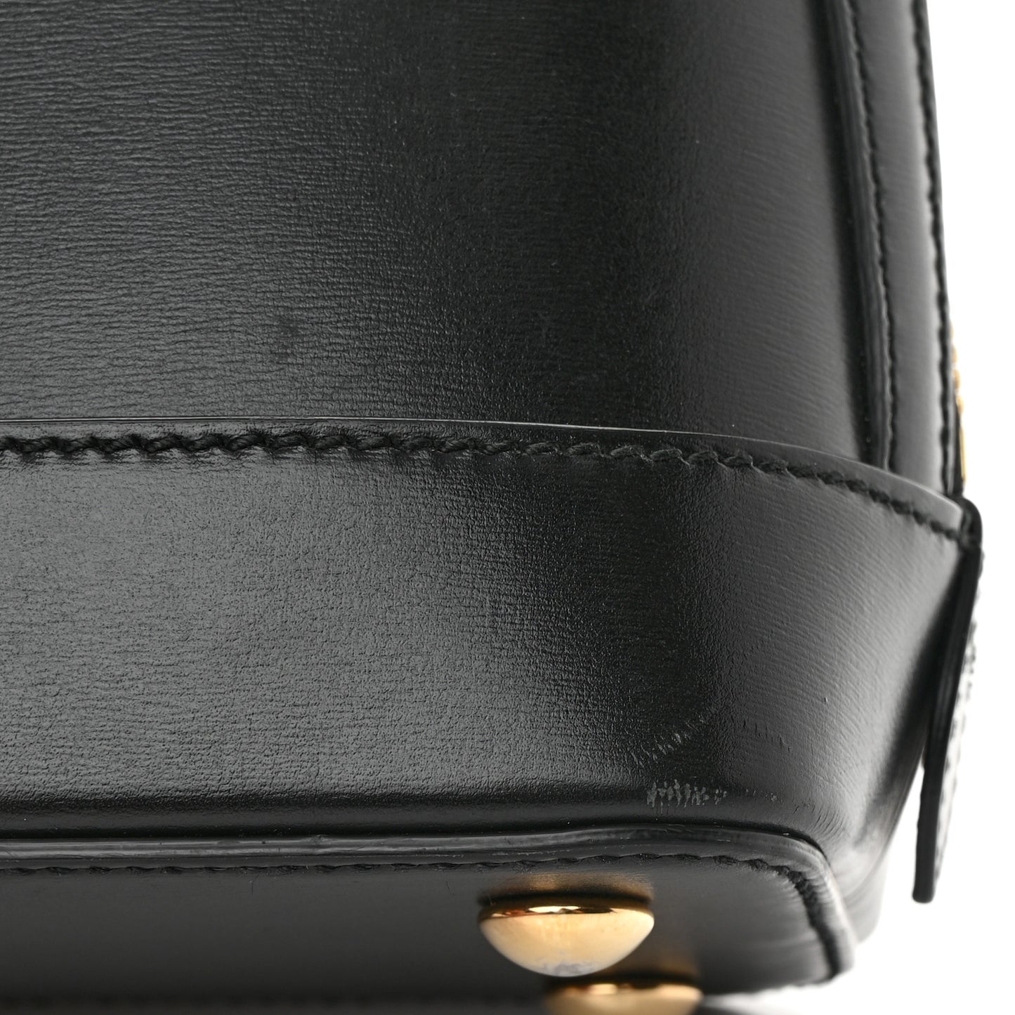 Boarded Plutone Calfskin Horsebit 1955 Top Handle Bag Black