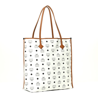MCM Visetos Tote White 2 of 6