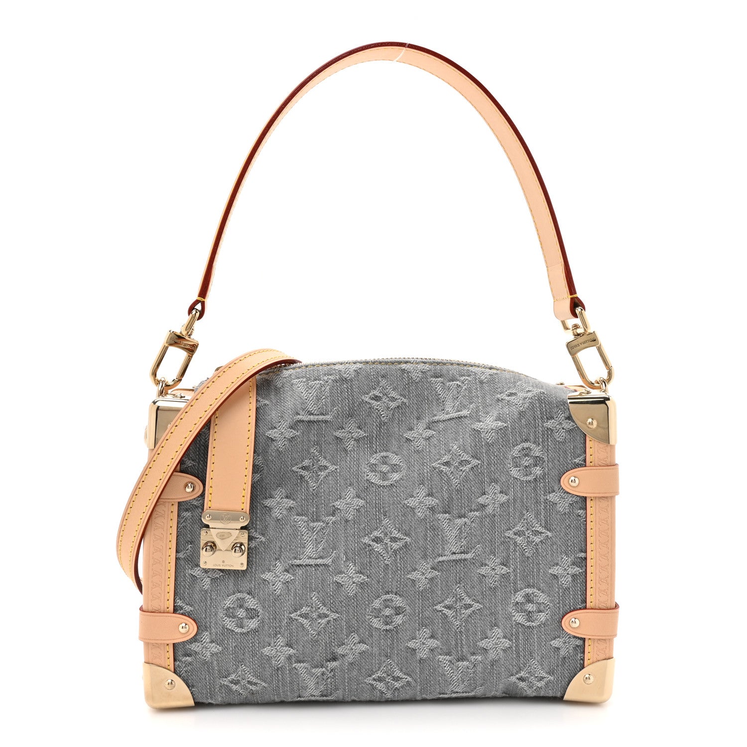Louis Vuitton Denim Monogram Side Trunk MM Washed Gray 1 of 9