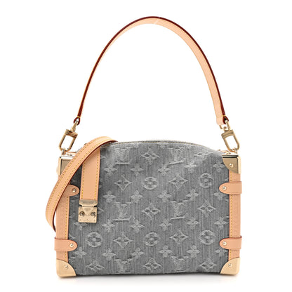 Louis Vuitton Denim Monogram Side Trunk MM Washed Gray 1 of 9