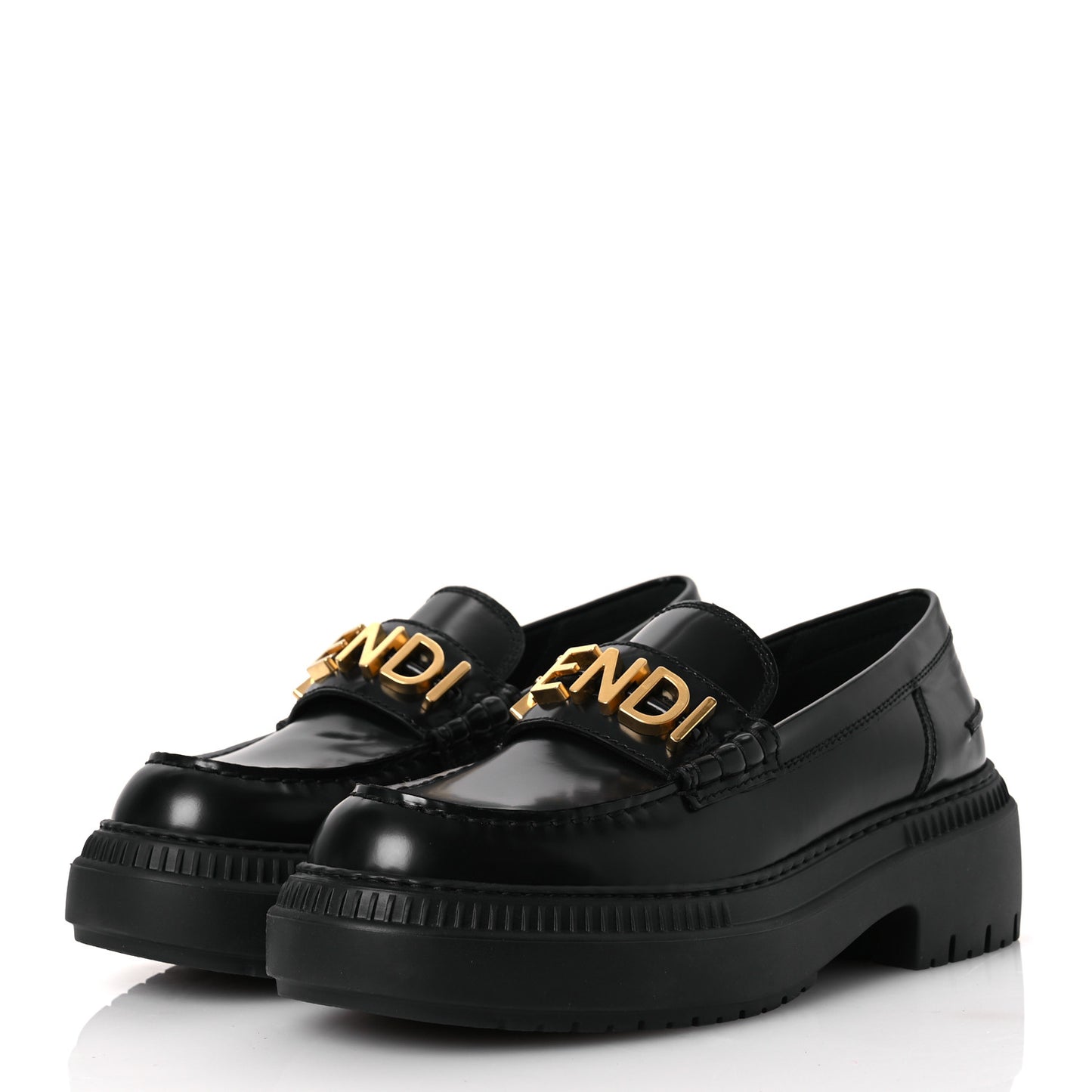 Vitello Abrasivato Fendigraphy 50mm Loafers 40 Black