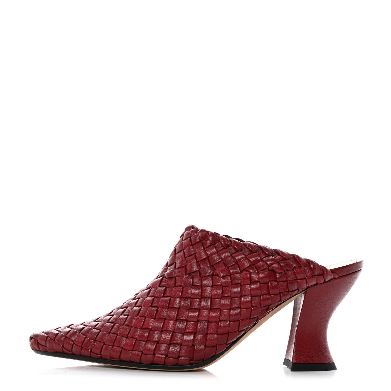 Bottega Veneta Nappa Intrecciato Almond Mules 38.5 Red 1 of 8