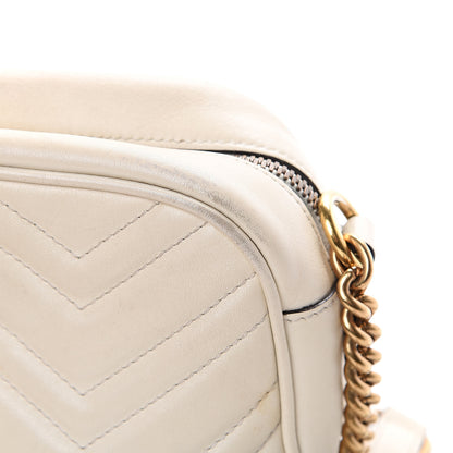 Gucci Calfskin Matelasse Small GG Marmont Chain Shoulder Bag White 17 of 18