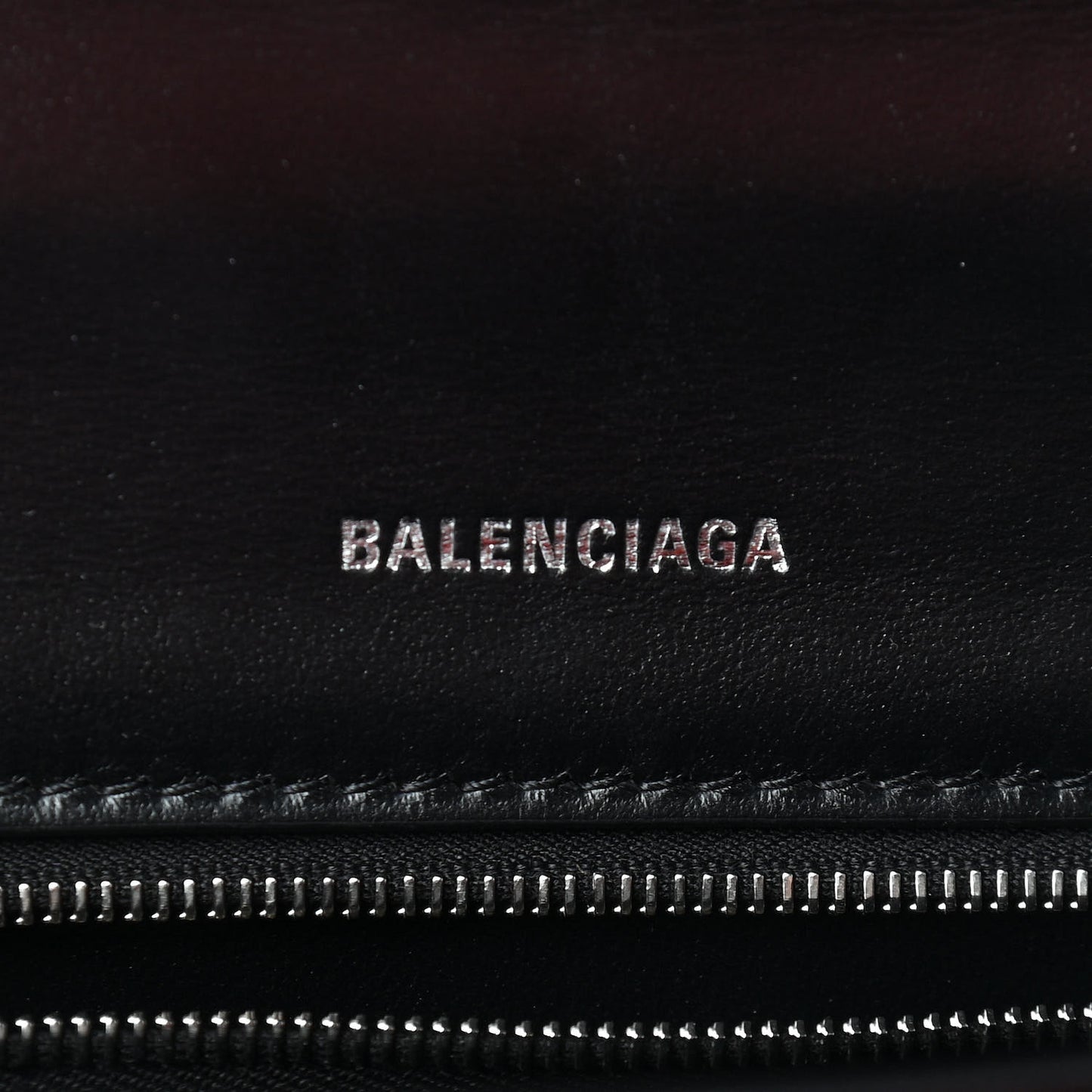 Shiny Box Calfskin Graffiti Logo Small Hourglass Top Handle Bag Black Silver