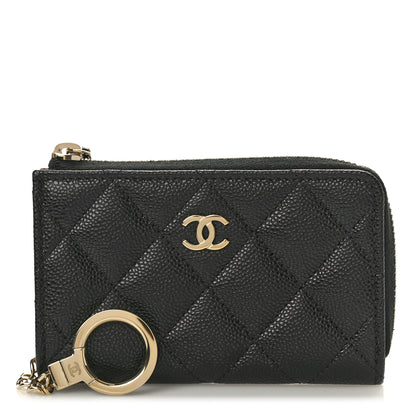 Chanel Caviar Quilted Zipped Key Holder Case Black 1 of 7