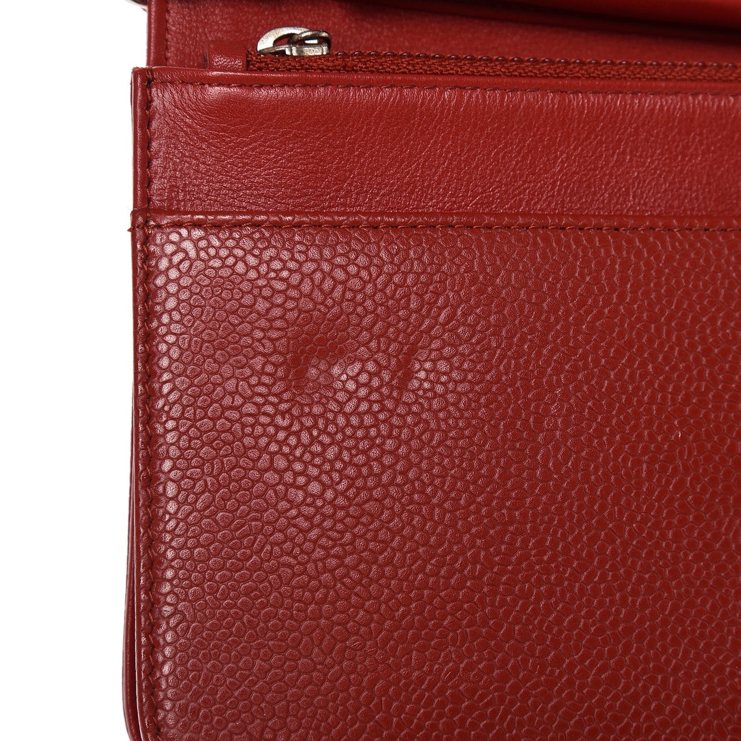 Chanel Caviar Timeless CC Wallet On Chain WOC Red 9 of 11