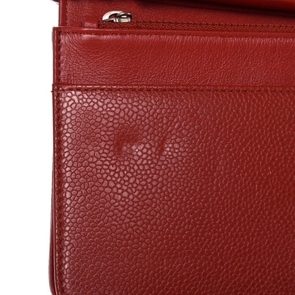 Chanel Caviar Timeless CC Wallet On Chain WOC Red 9 of 11
